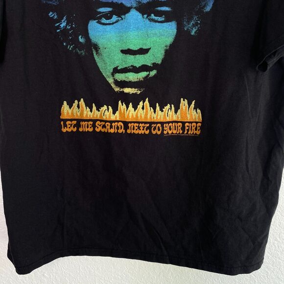 Jimi Hendrix Shirt Women Large Fire Graphic Tee Music Boyfriend Fit Junk Food - Picture 5 of 11